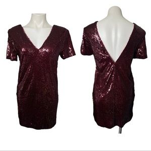 Tobi Burgundy Sequin Dress